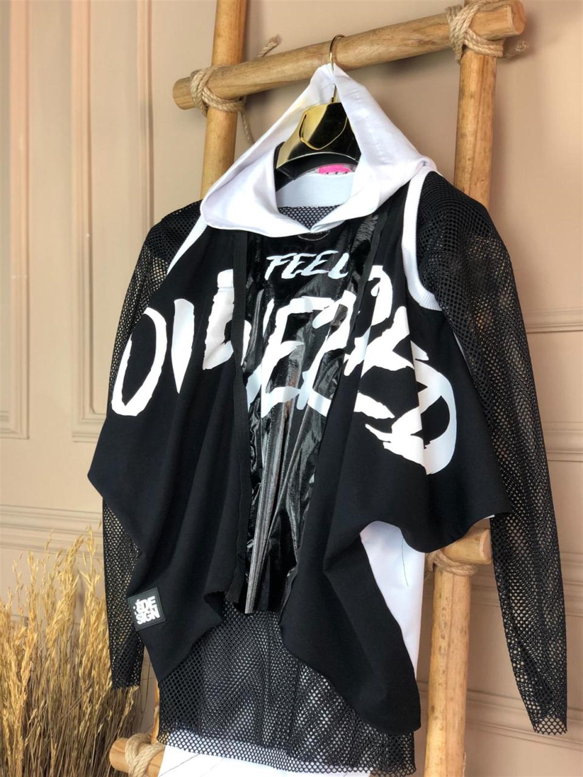 Tasarım Model İkili File Detaylı Sweatshirt
