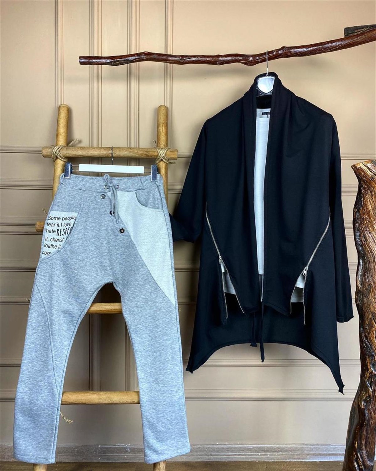 Tasarım Model Şalvar model Eşofman Pantolon (GRİ & SİYAH)
