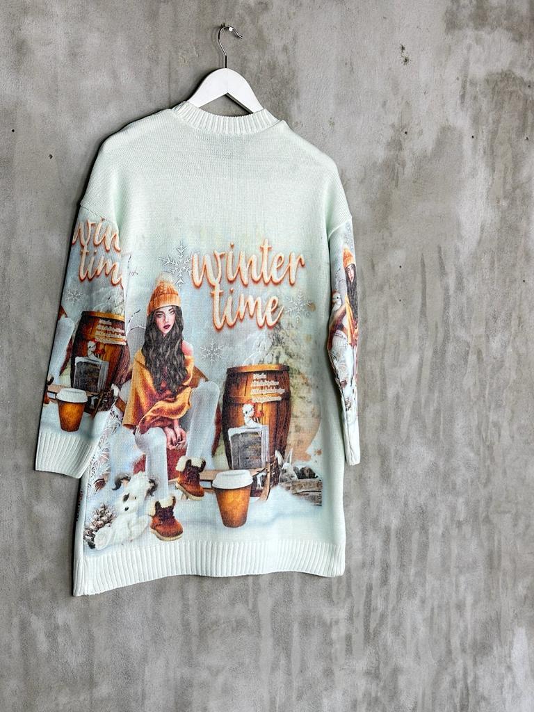 Tasarım Model Taş İşçilik Tunik Kazak (BEJ)
