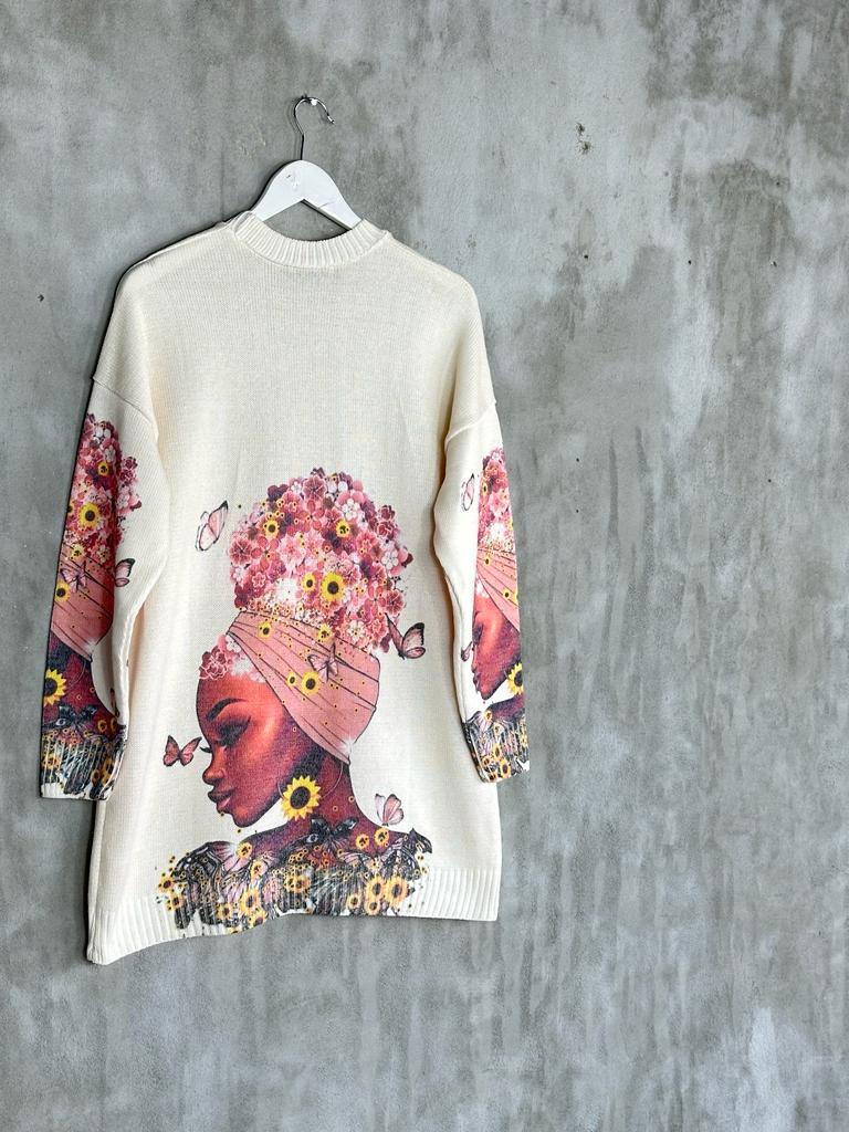 Tasarım Model Taş İşçilik Tunik Kazak (BEJ)