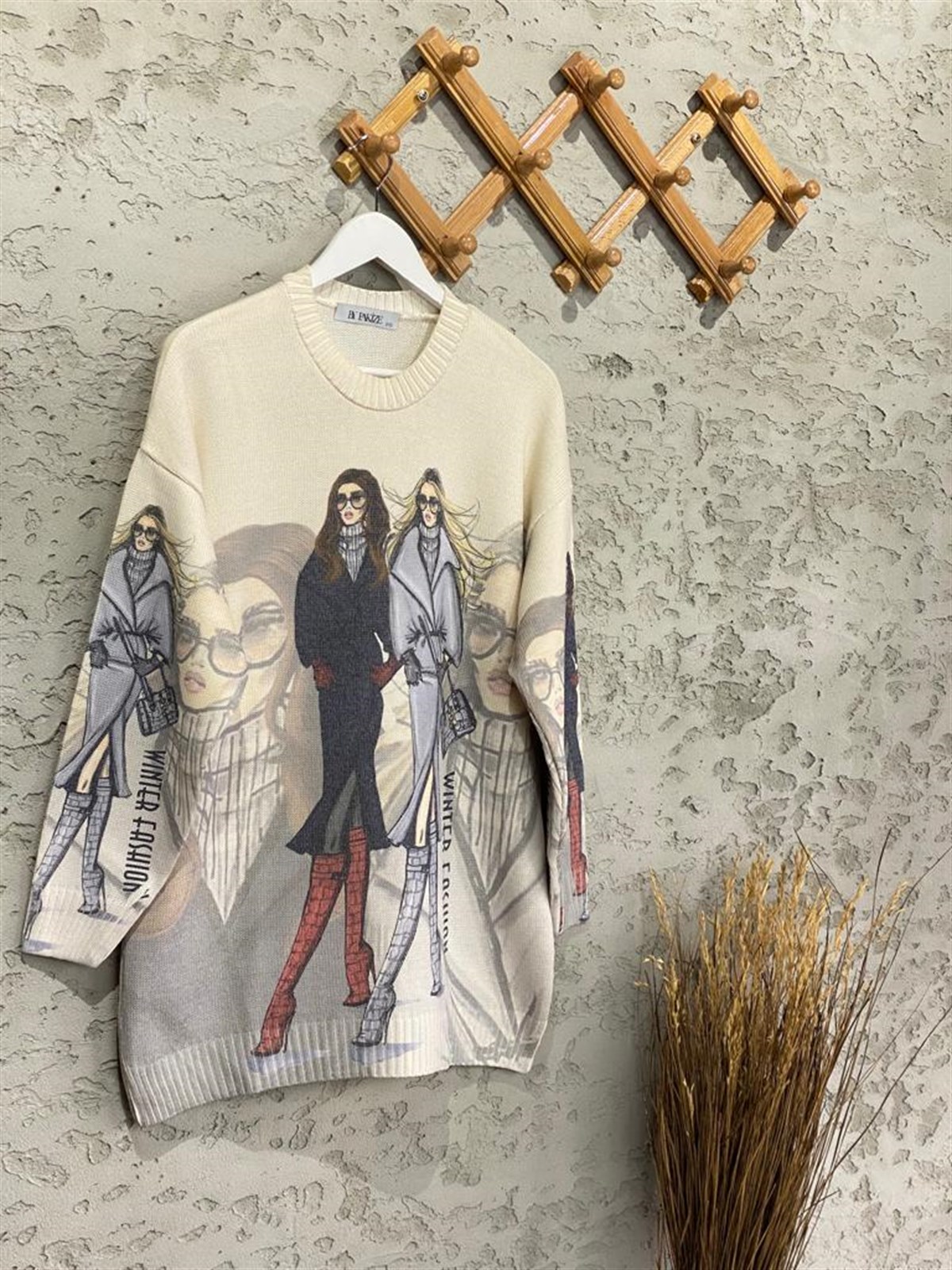 Tasarım Model Tunik Kazak (Ekru)