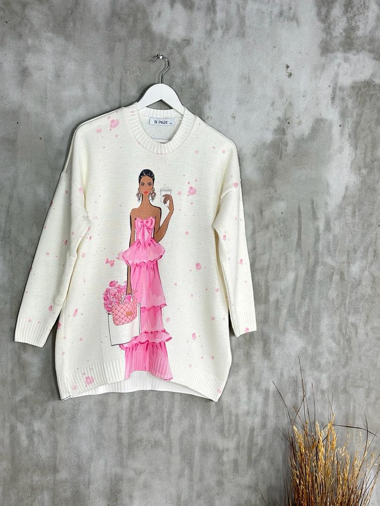 Tasarım Model Tunik Kazak (Ekru)
