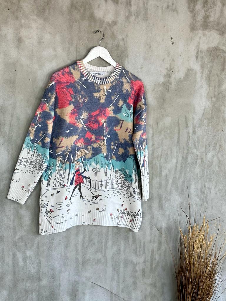 Tasarım Model Tunik Kazak (Karışık Renk)