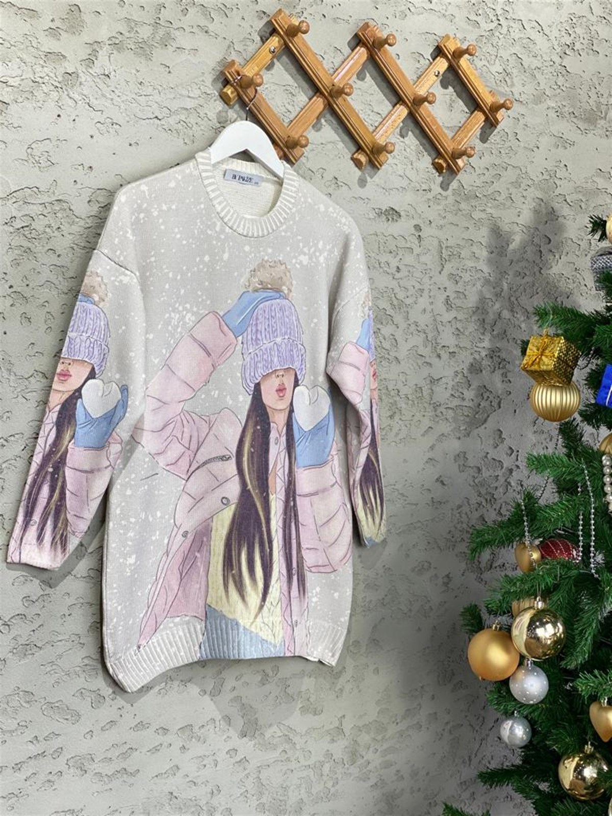 Tasarım Model Tunik Kazak (Lila)