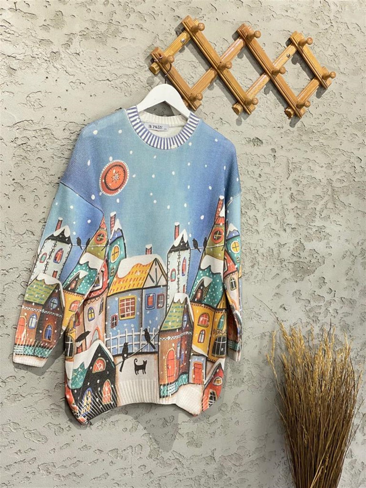 Tasarım Model Tunik Kazak (Mavi)