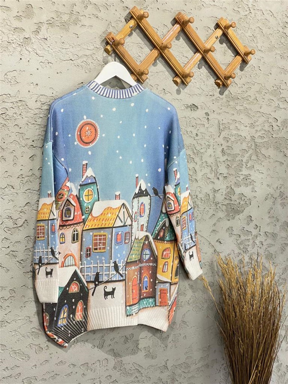 Tasarım Model Tunik Kazak (Mavi)