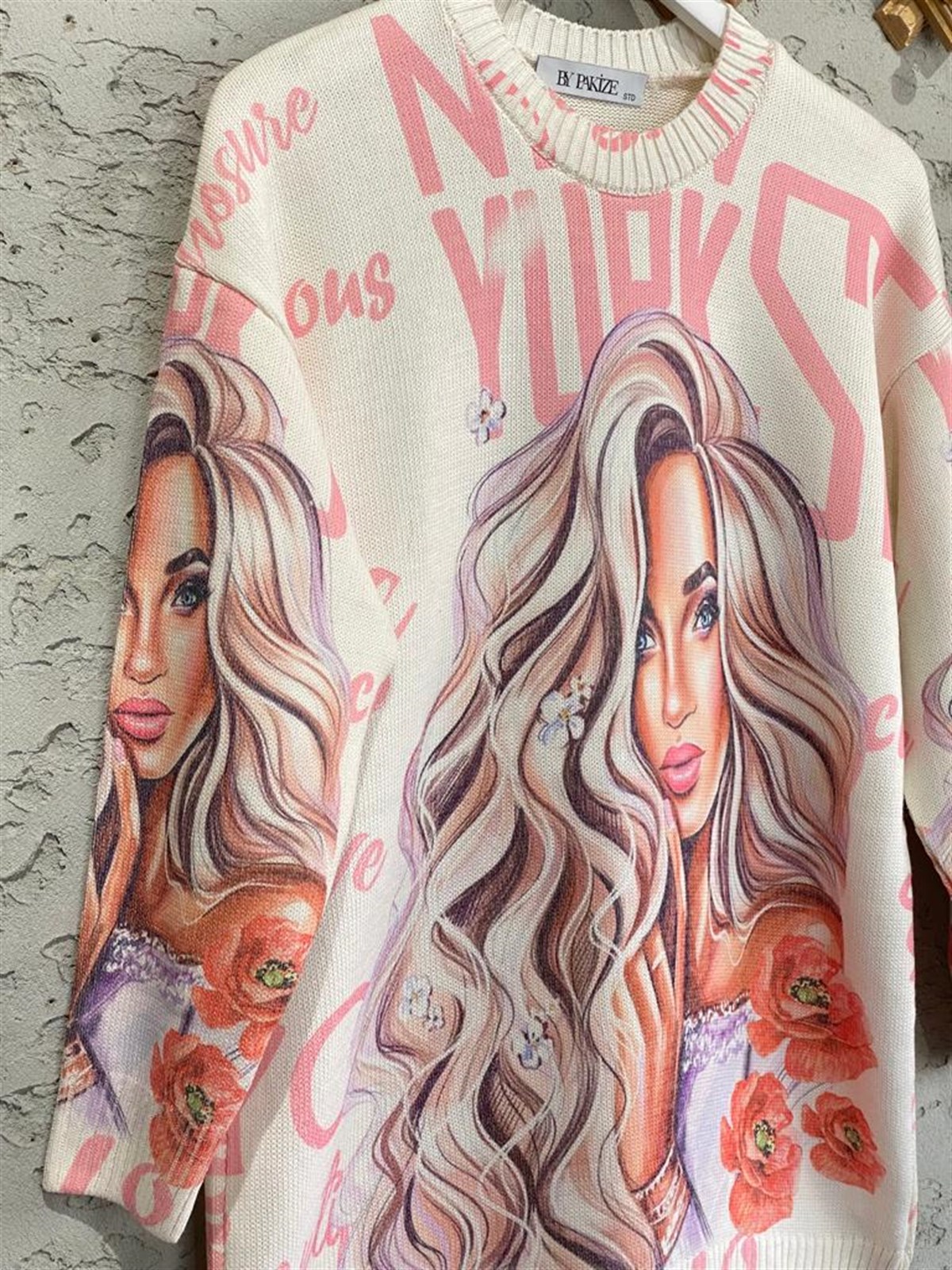 Tasarım Model Tunik Kazak (Pembe)