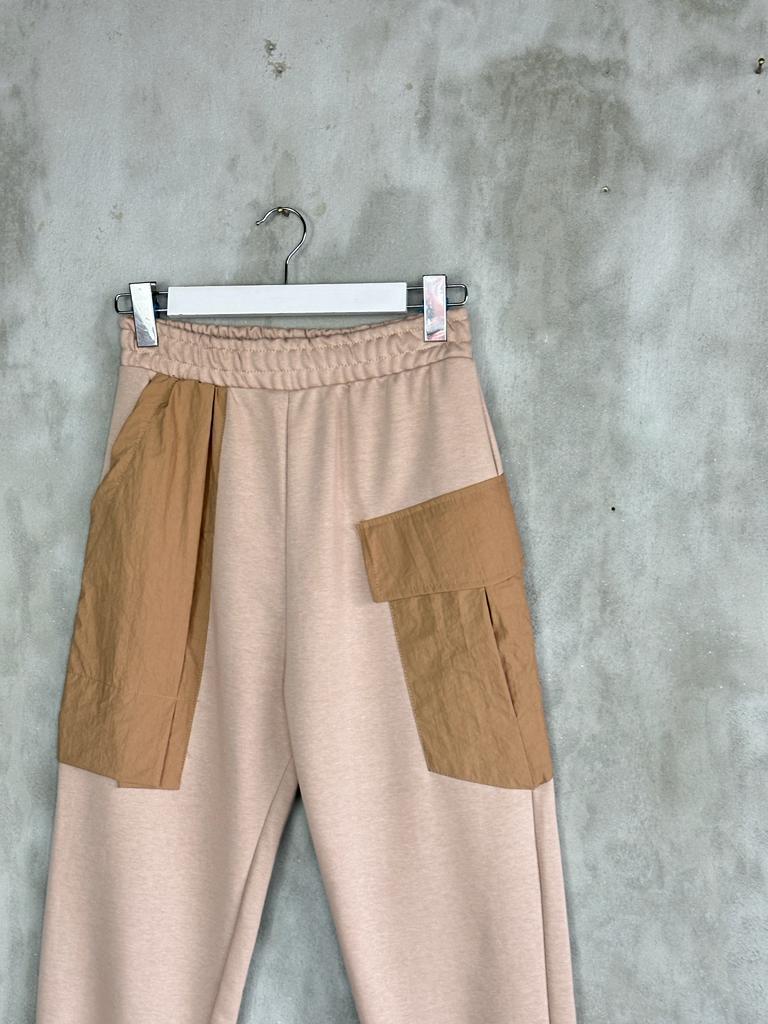 Tasarım Paraşüt Cep Detaylı Şalvar Model Pantolon (Bej)