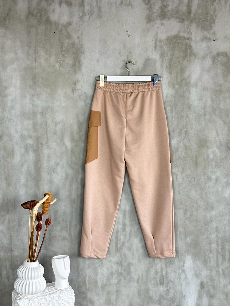 Tasarım Paraşüt Cep Detaylı Şalvar Model Pantolon (Bej)