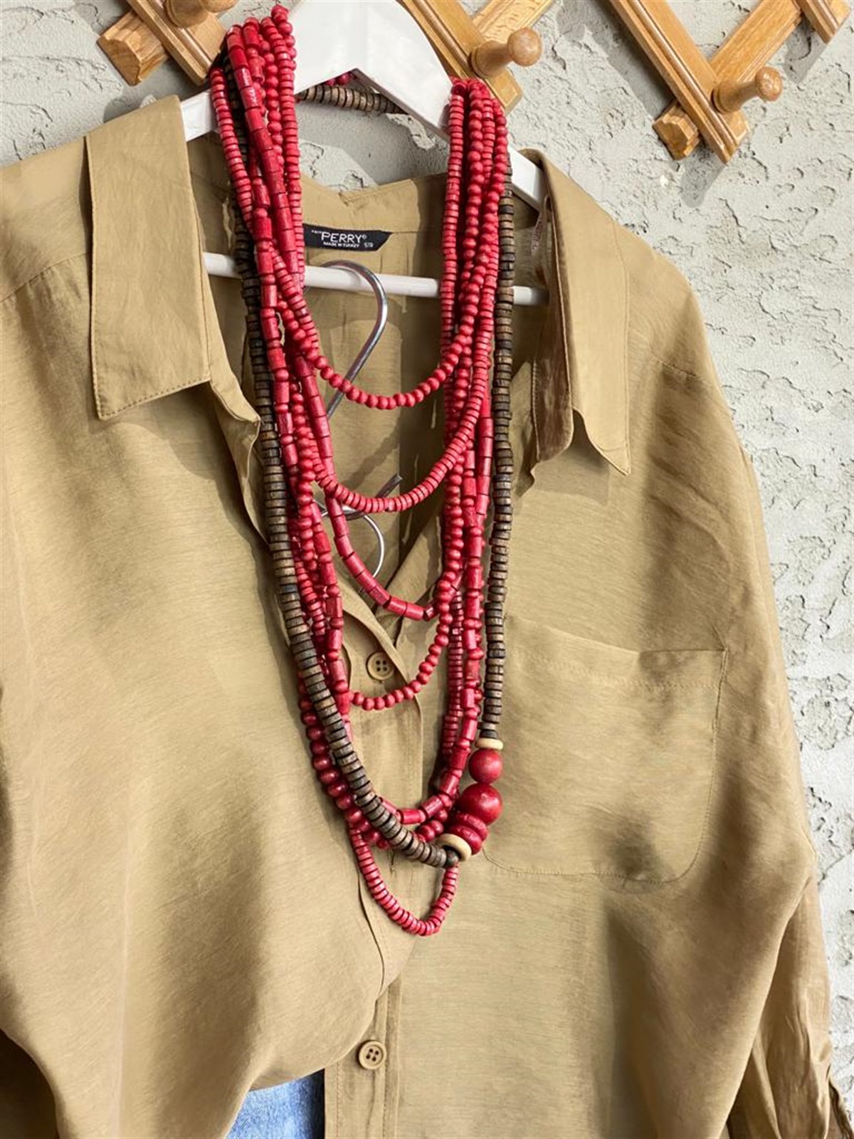 Tek Cep Detaylı Oversize Fabia Gömlek (Camel)