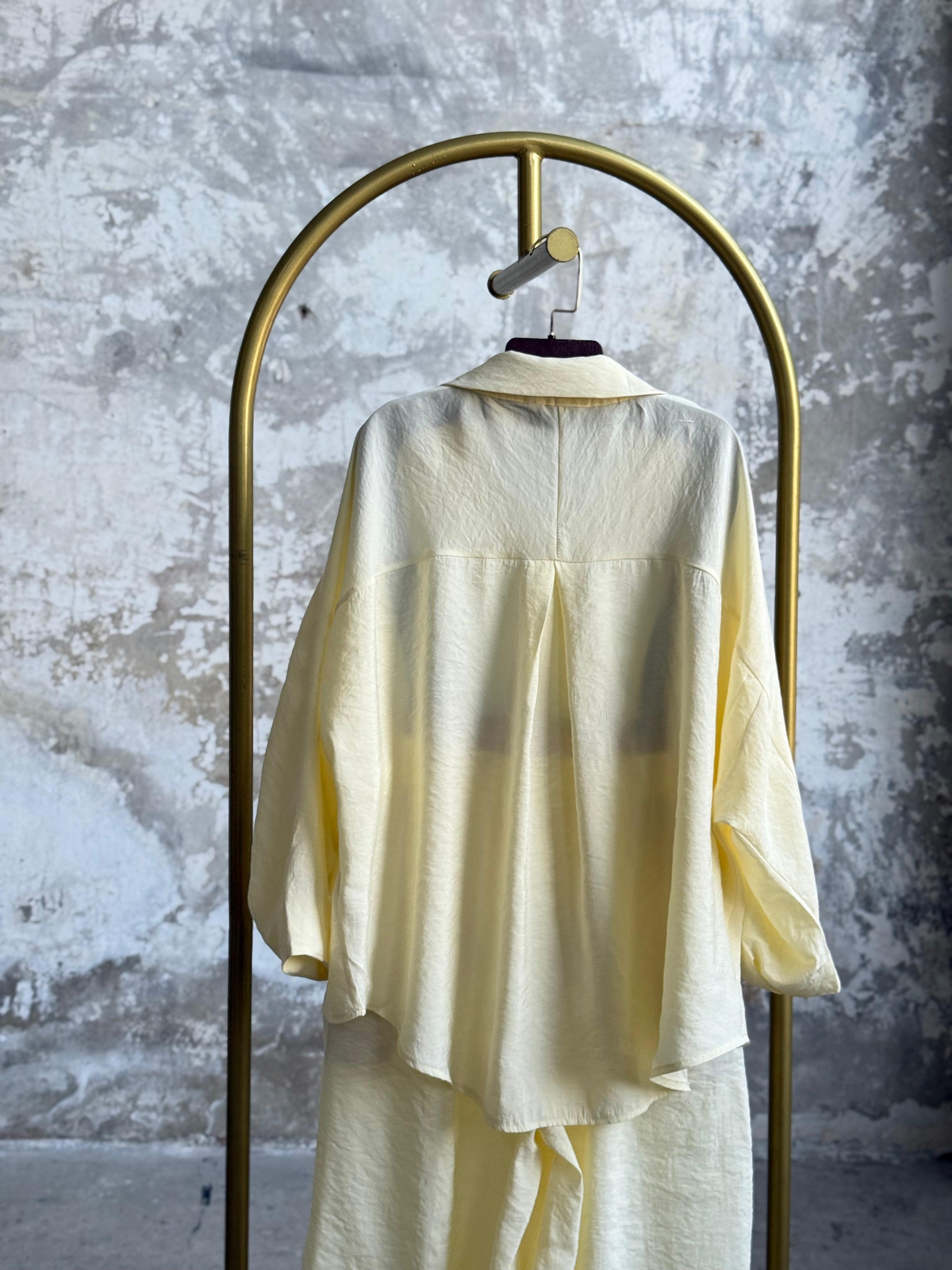 Tensel Kumaş Şalvar Model Takım (Limon Sarısı)