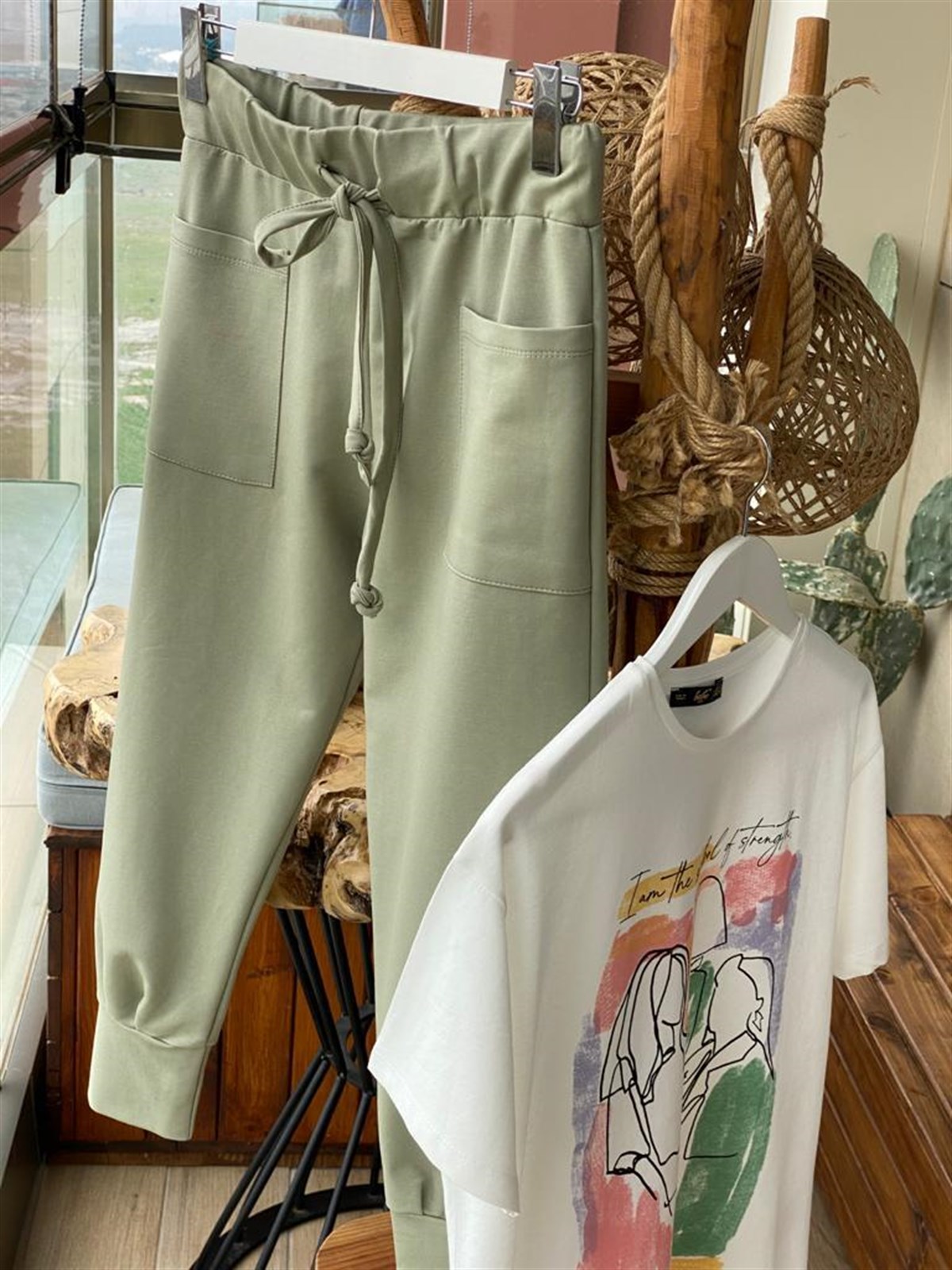 Tok Penye Eşofman Pantolon (Haki)