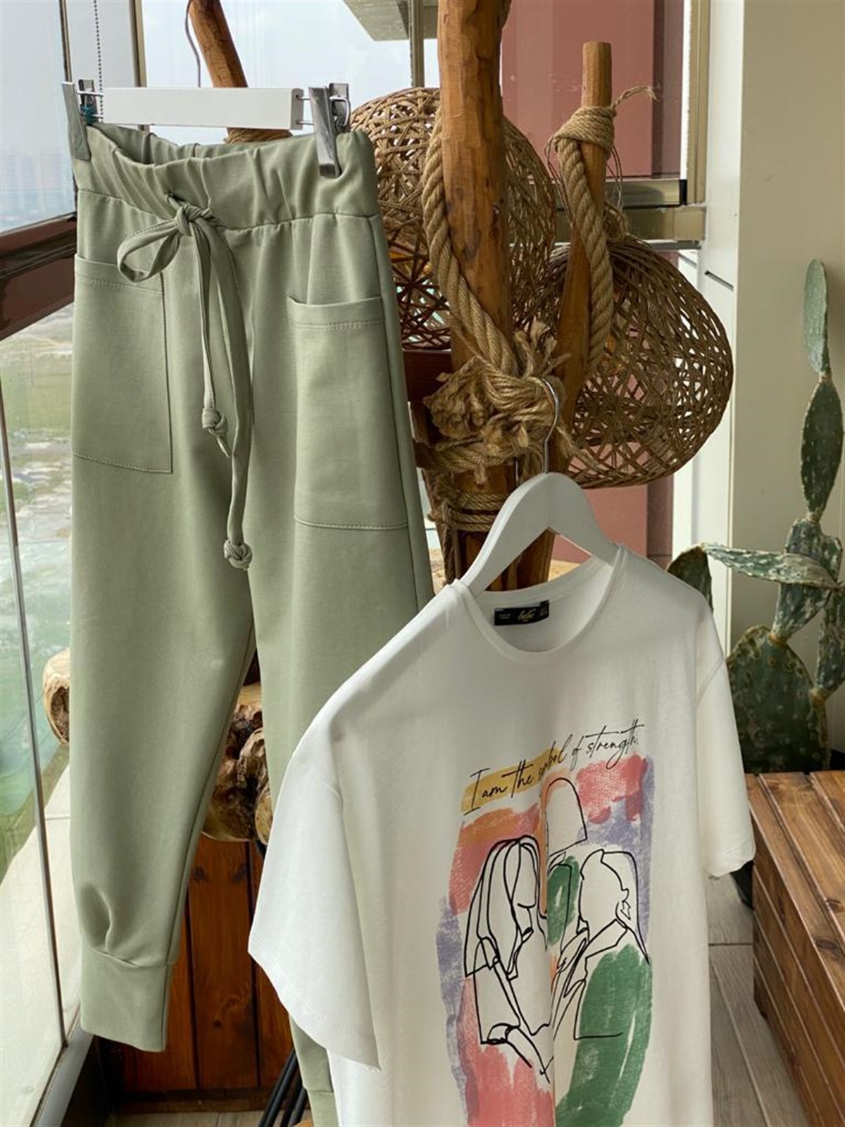 Tok Penye Eşofman Pantolon (Haki)
