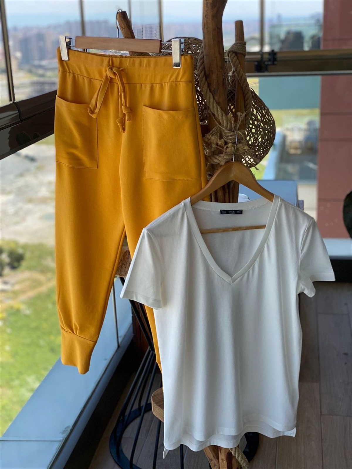 Tok Penye Eşofman Pantolon  (Hardal)