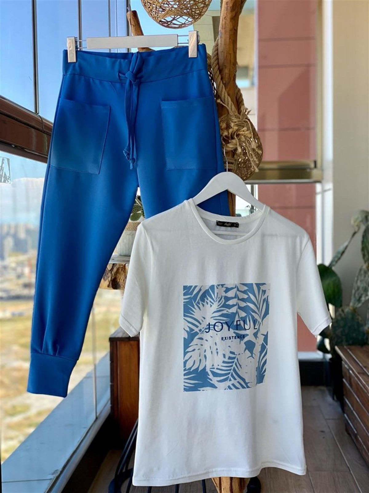 Tok Penye Eşofman Pantolon (Saks Mavi)