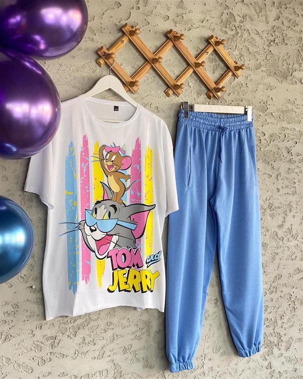 Tom Ve Jerry Baskılı Tshirt (Beyaz)