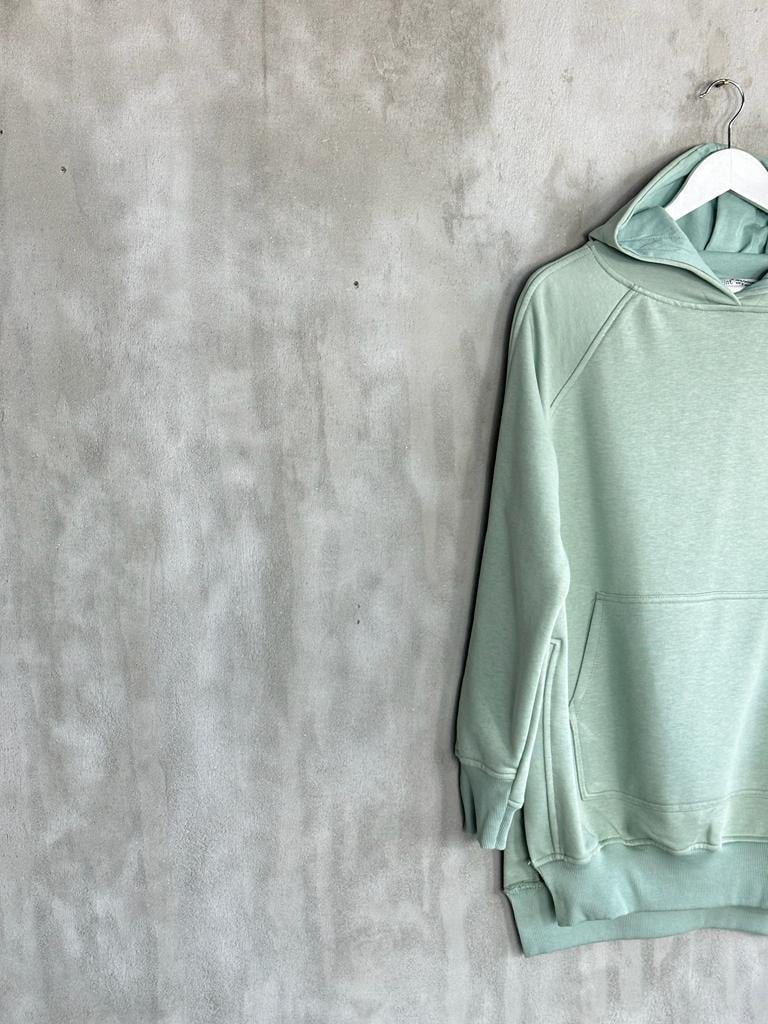 Tunik Boy Yan Yırtmaçlı Kadın Sweat (Mint)
