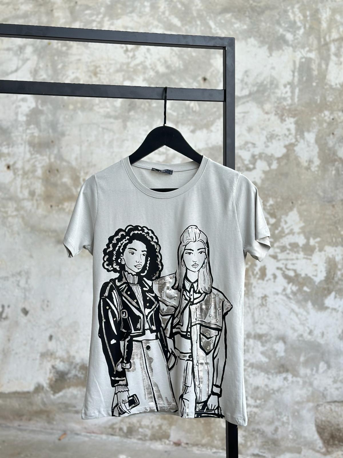 Varak Detaylı Kız Baskılı T-shirt (TAŞ)