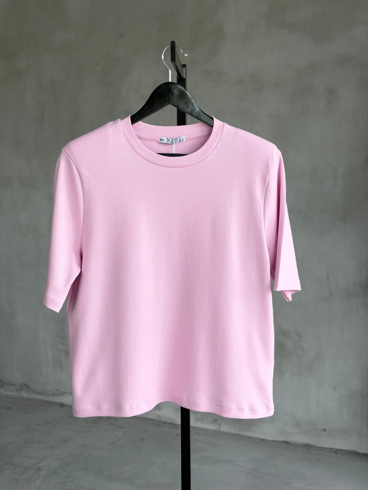 Vatkalı Basic Tişört (Pembe)