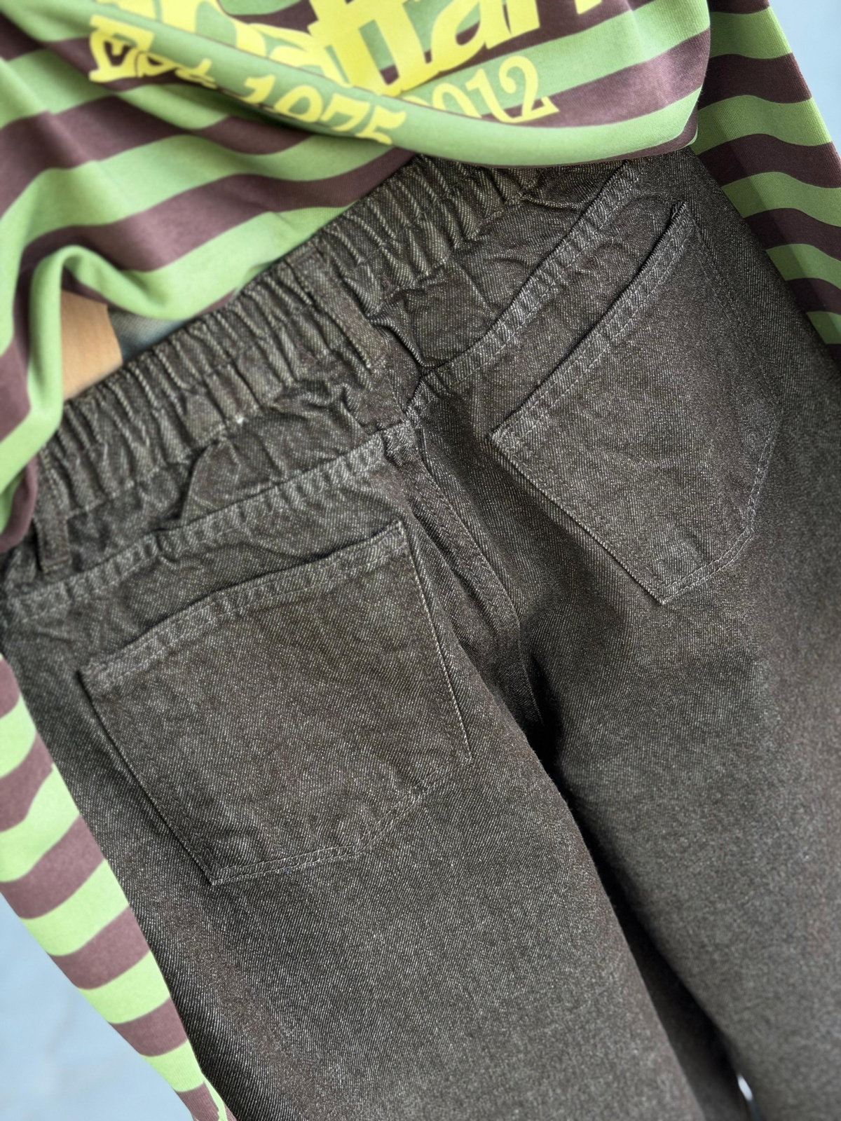 Vintage Balon Model Denim Pantolon(Kahverengi)