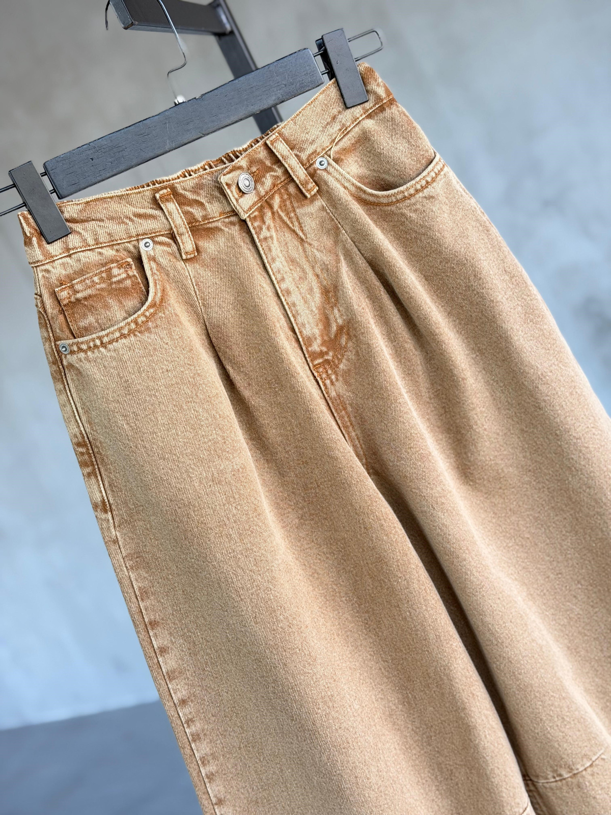 Vintage Balon Model Denim Pantolon(Karamel))