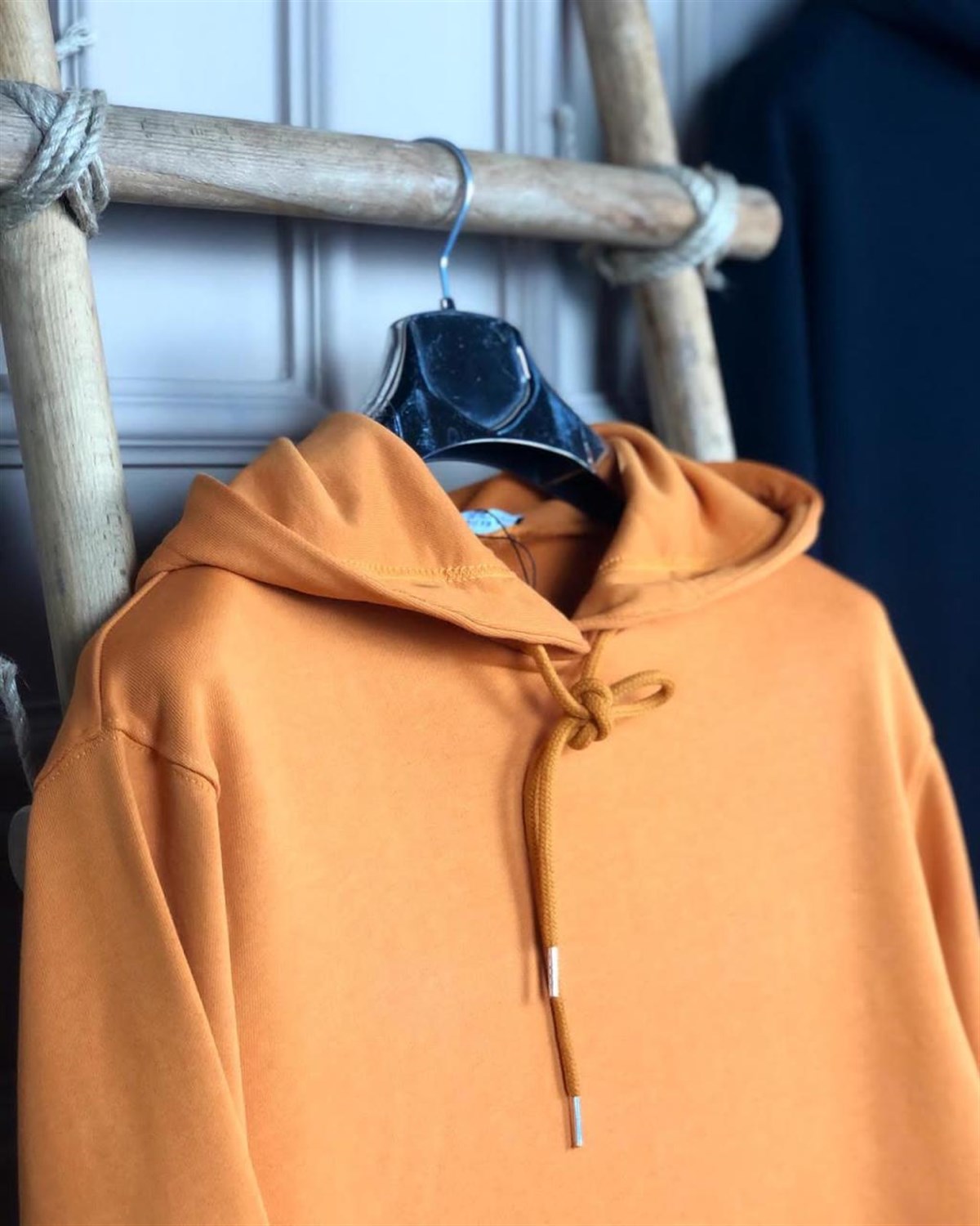 Yanları Fermuarlı Sweatshirt (SİYAH& ORANJ)
