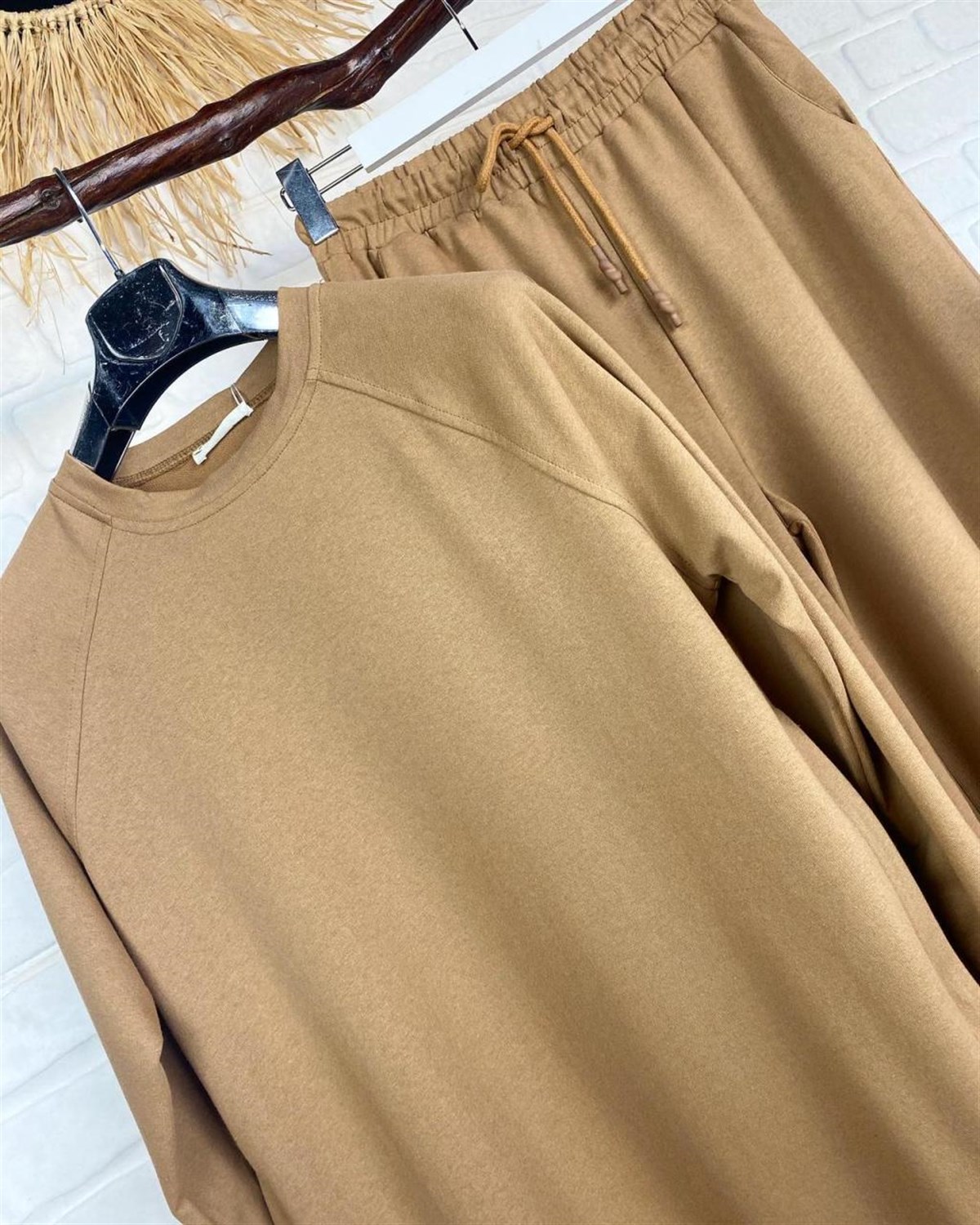 Yanları Fermuarlı Tunik Sweat (CAMEL)