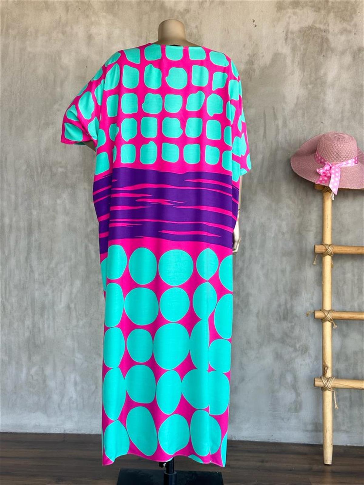 Yarasa Kol Maxi Boy Elbise (Mor)