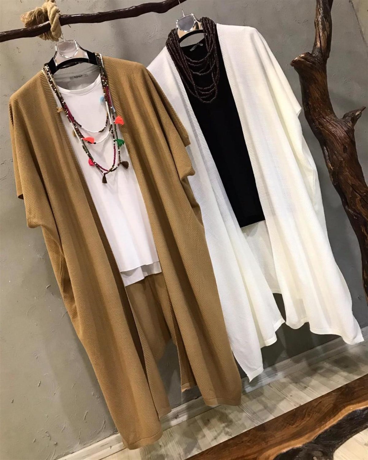 Yarasa Kol Salaş Hırka (EKRU & CAMEL)