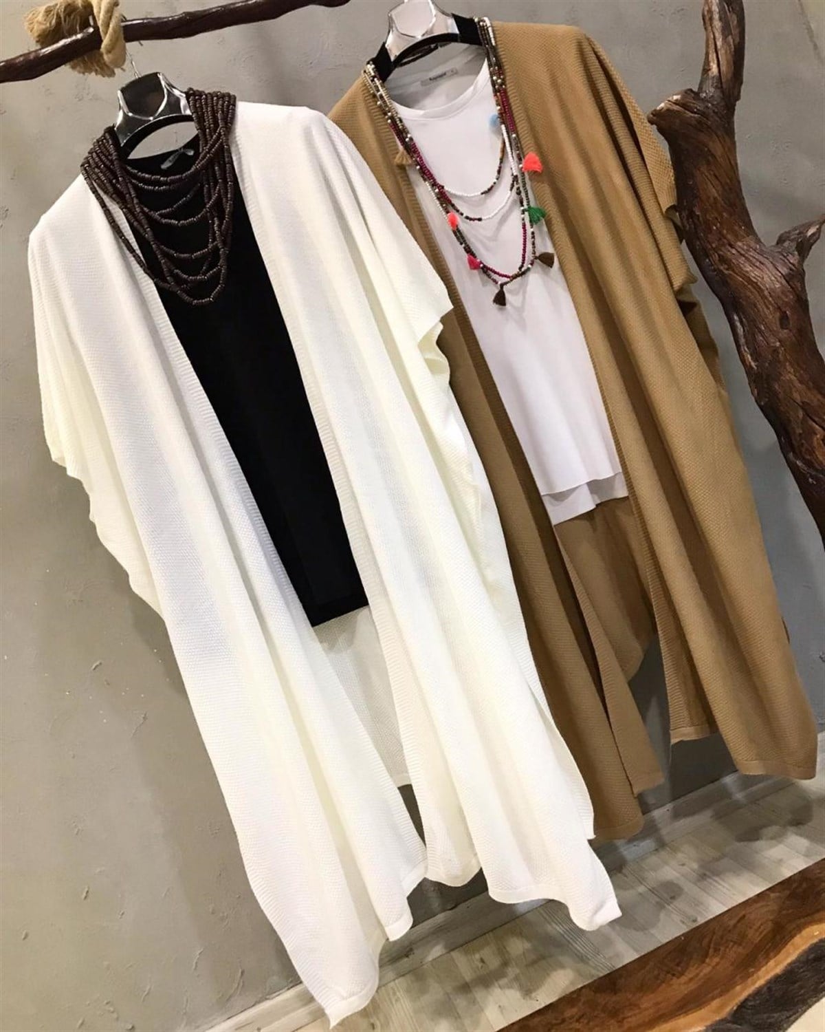 Yarasa Kol Salaş Hırka (EKRU & CAMEL)
