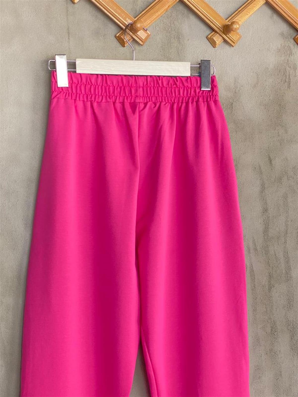 Yarı Çımalı Jogger Pantolon (Fuşya)