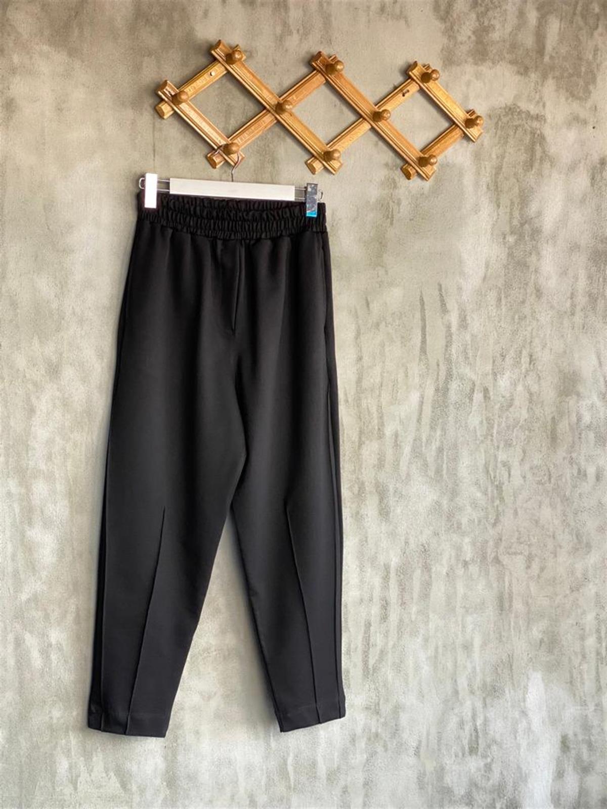 Yarı Çımalı Jogger Pantolon (Siyah)