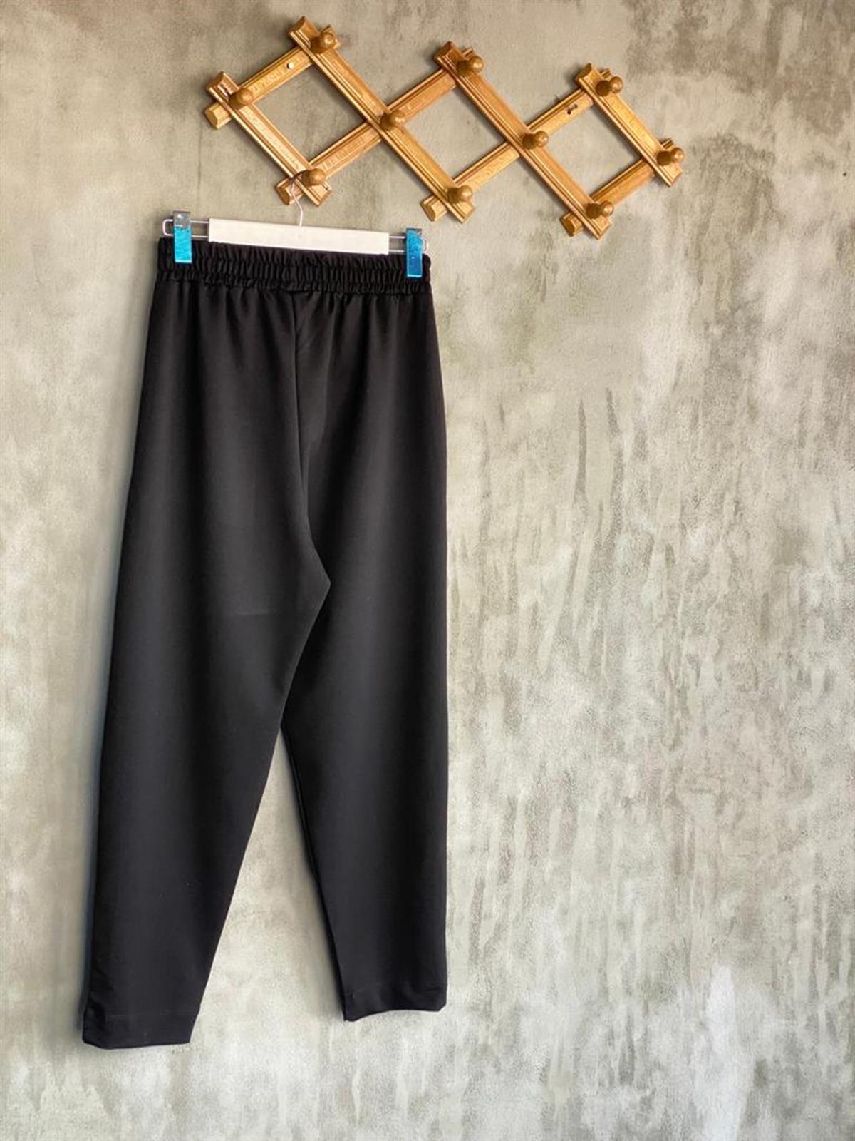 Yarı Çımalı Jogger Pantolon (Siyah)
