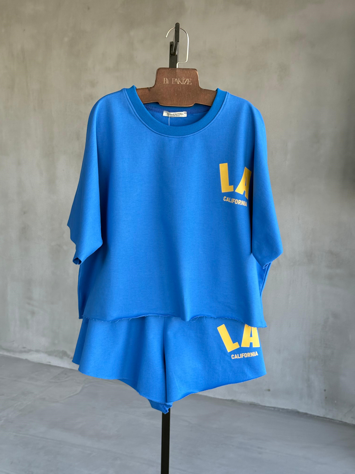 Yazı Baskılı Oversize Takım (Saks)