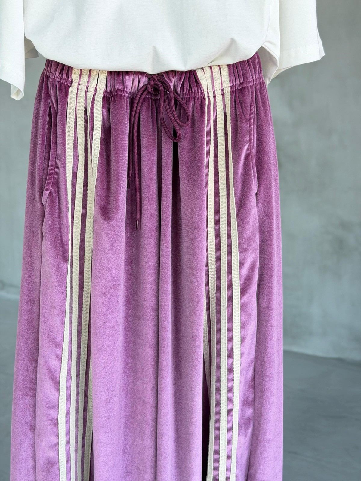 Yeni Sezon İthal Şerit Detaylı Tasarım Pantolon (Mor)