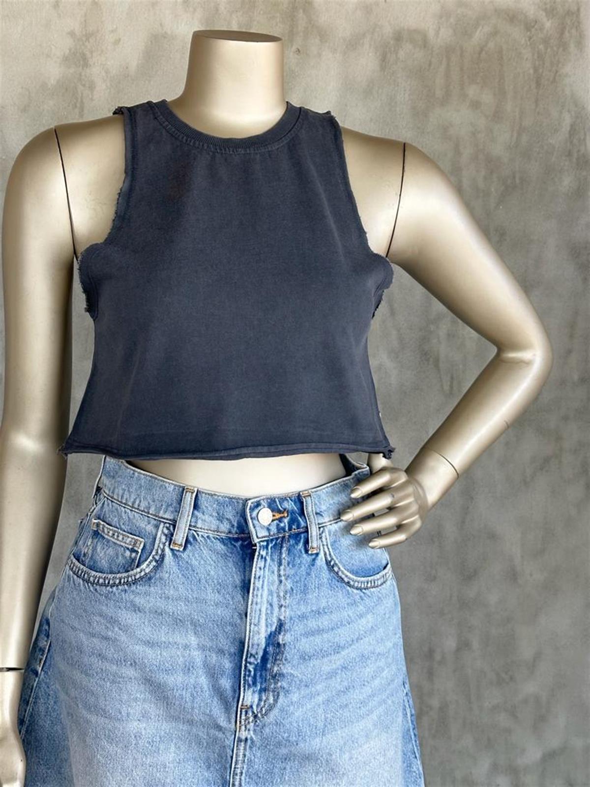 Yıkamalı Crop Top (Antrasit/Haki/Kırmızı)