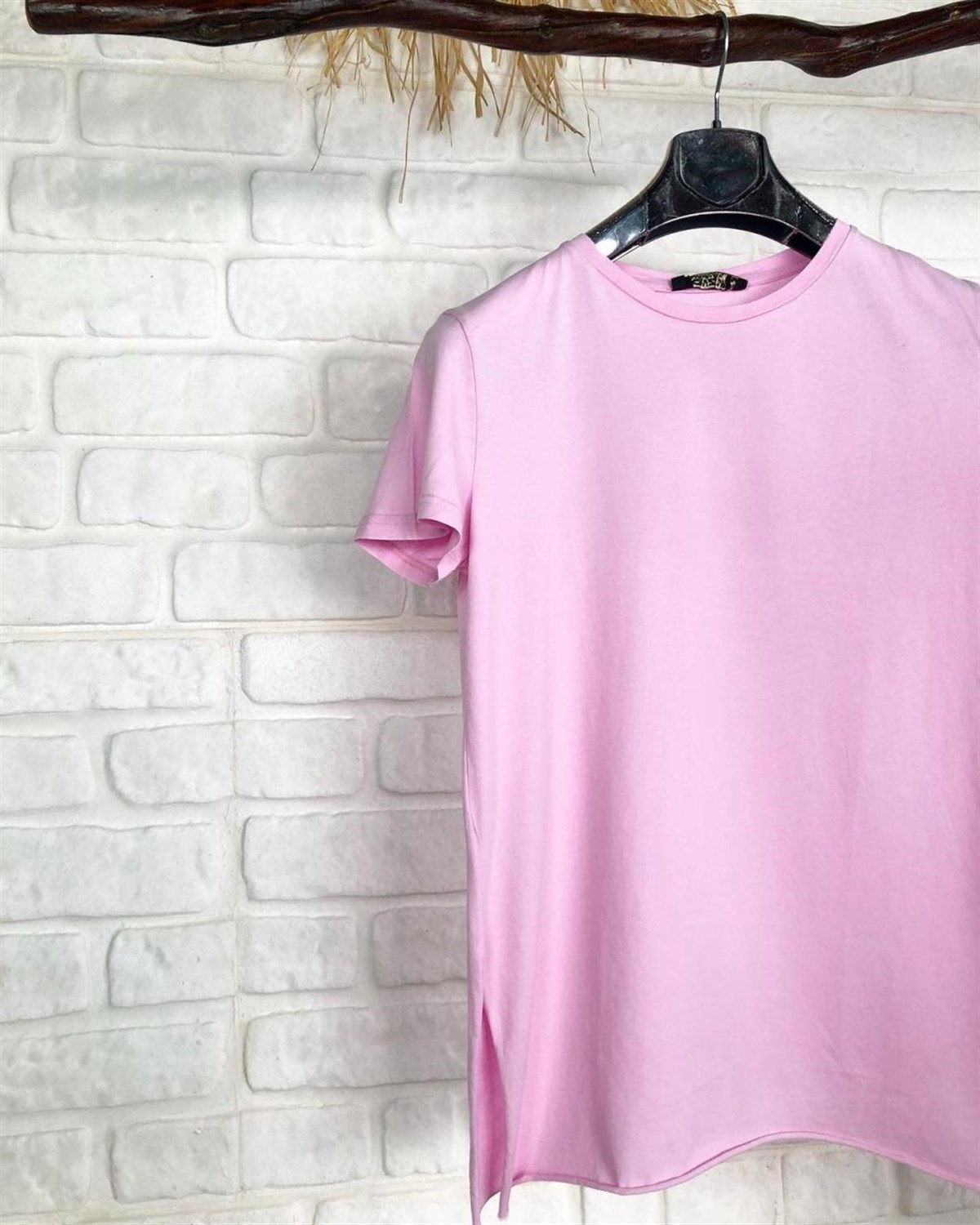yıkamalı uzun basic tshirt (açık oranj & mavi & pembe)