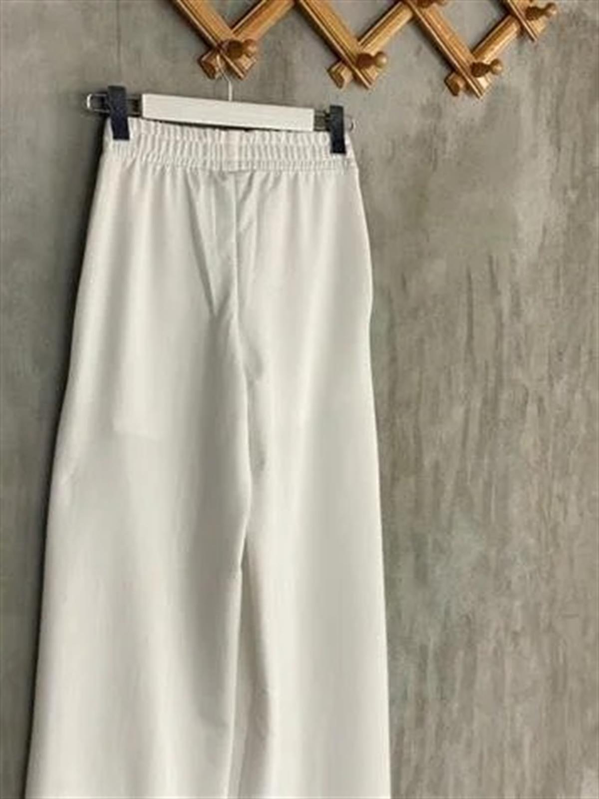 Yırtmaçlı Pantolon (Ekru)