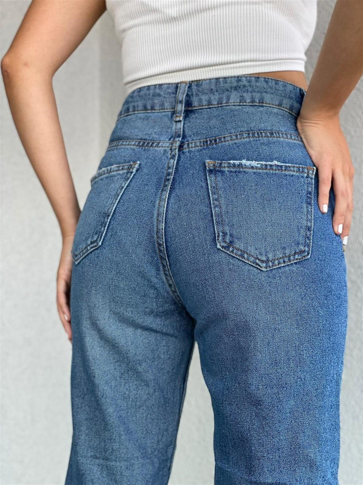 Yüksek Bel Mom Jean
