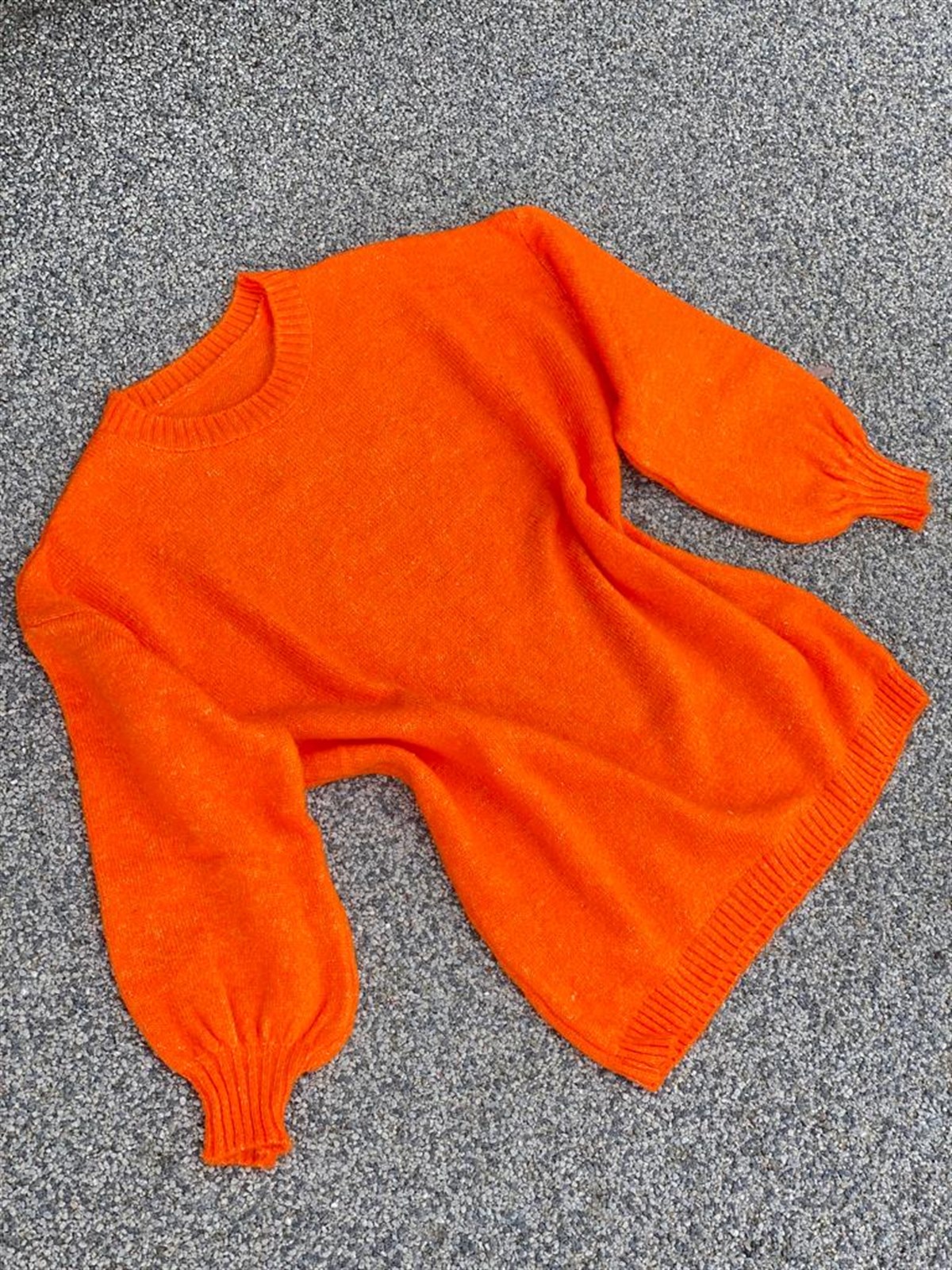 YUMOŞ ÖRGÜ KAZAK (ORANJ)