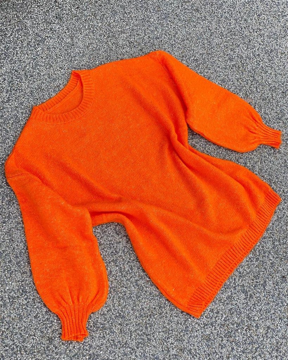 YUMOŞ ÖRGÜ KAZAK (ORANJ)