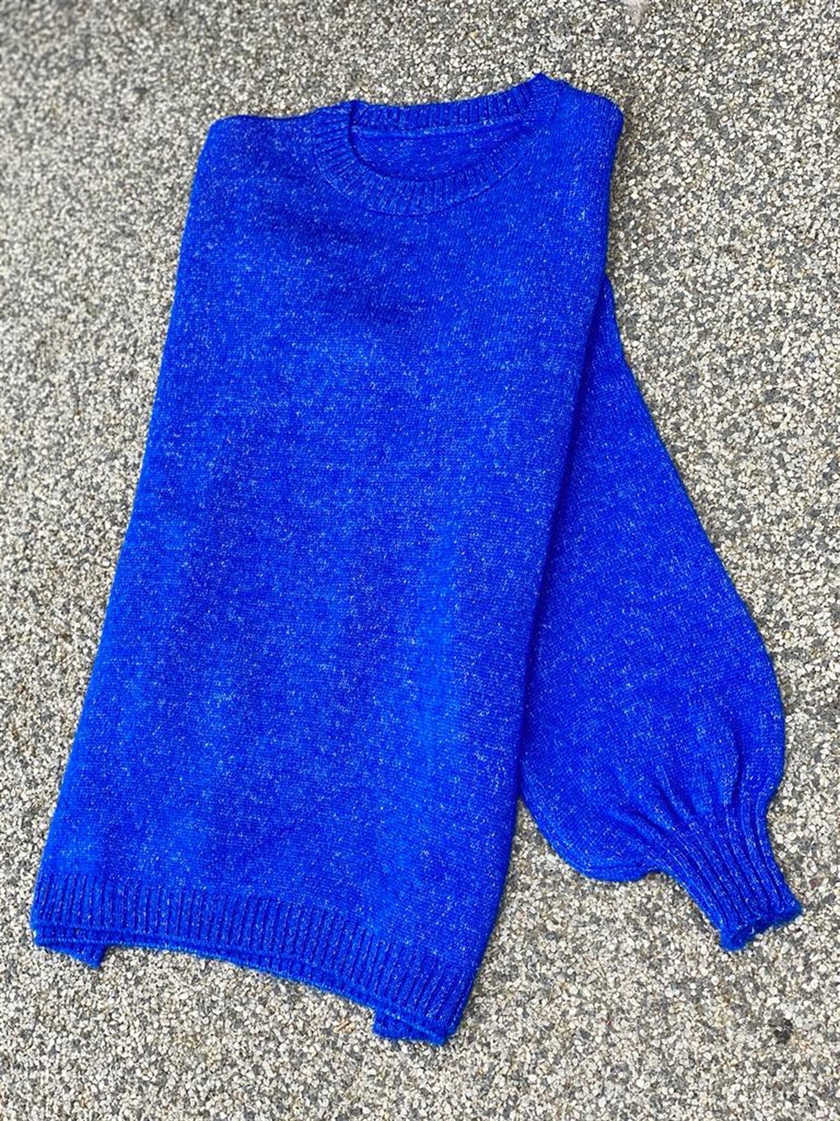 YUMOŞ ÖRGÜ KAZAK (SAKS)