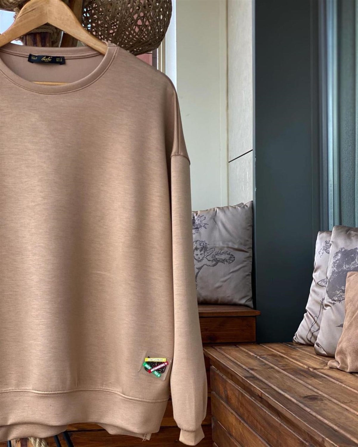 Yumuşak Dokulu Esnek Sweatshirt (BEJ)