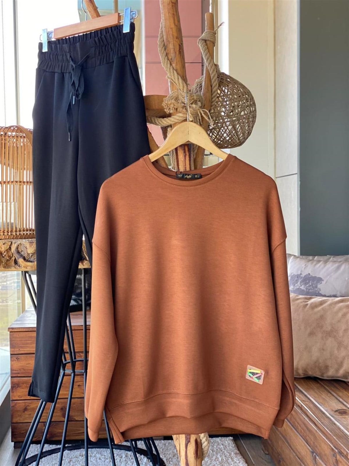 Yumuşak Dokulu Esnek Sweatshirt (KİREMİT)