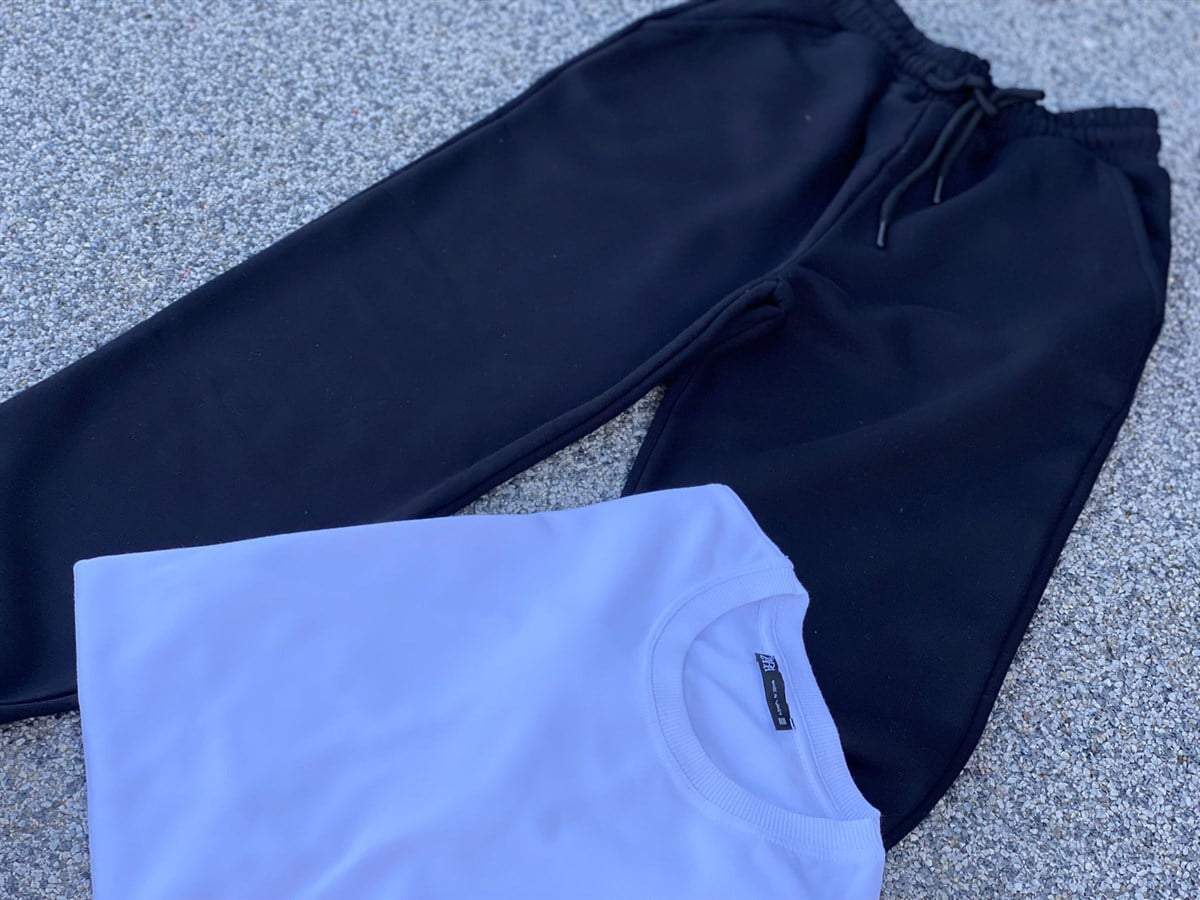 Yumuşak Dokulu Joggıng Pantolon (Siyah)