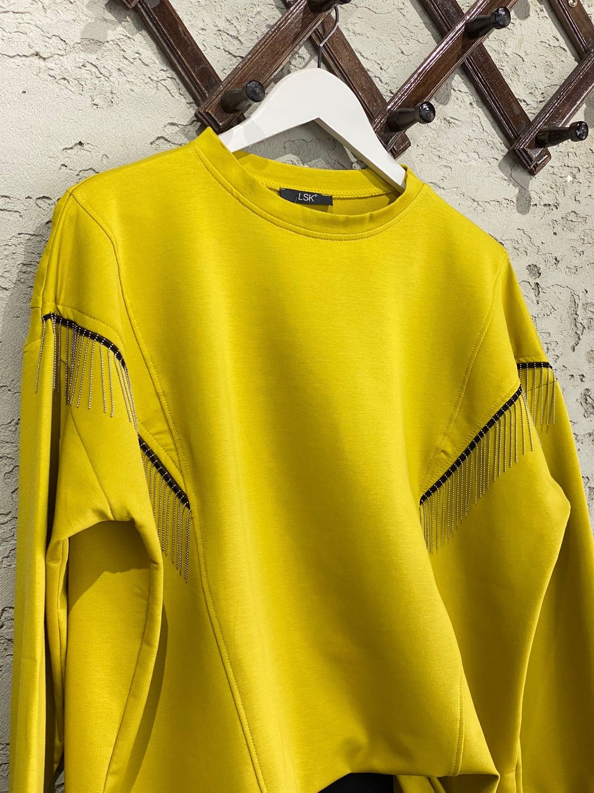 Zincirli Tunik Sweat (Yağ Yeşil)