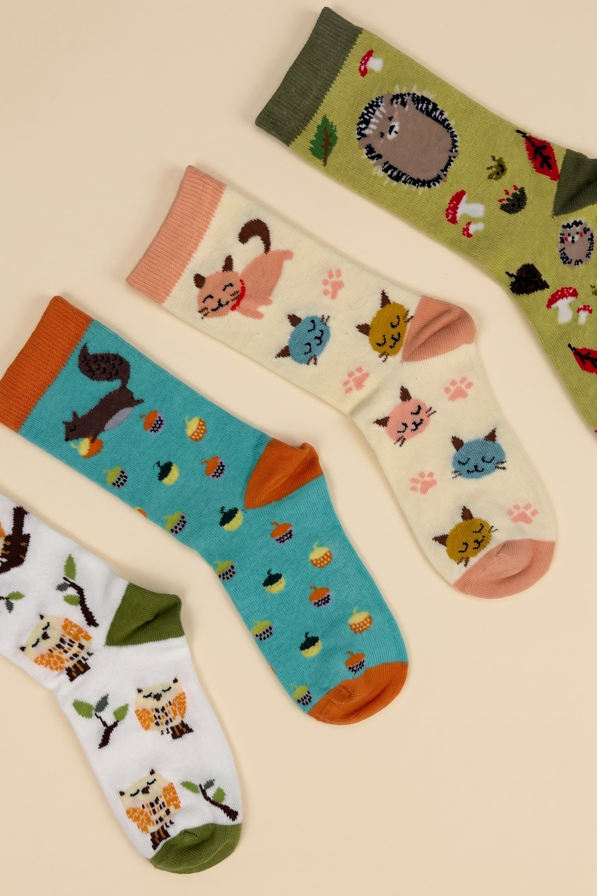 Animals Baskılı 4'lü Soket Çorap