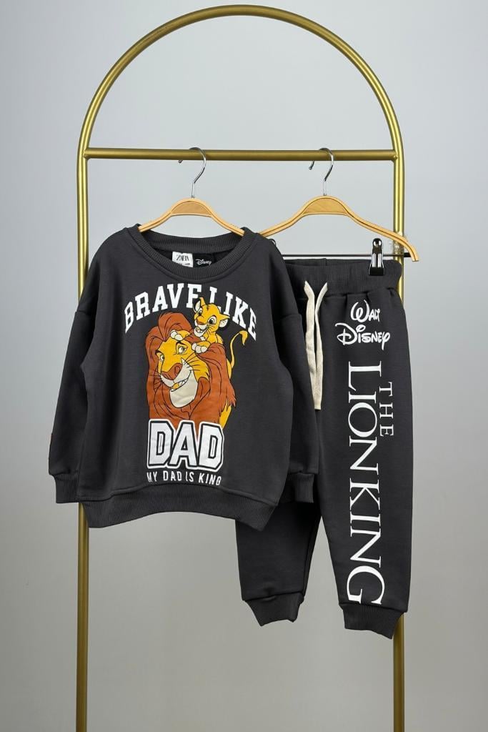 Brave Like Dad Lion Baskılı Eşofman Takımı