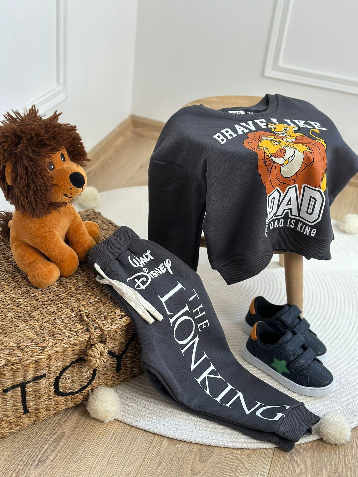 Brave Like Dad Lion Baskılı Eşofman Takımı