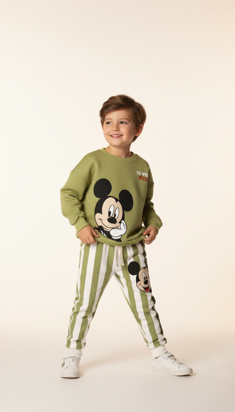 Çizgili Mickey Eşofman Takımı